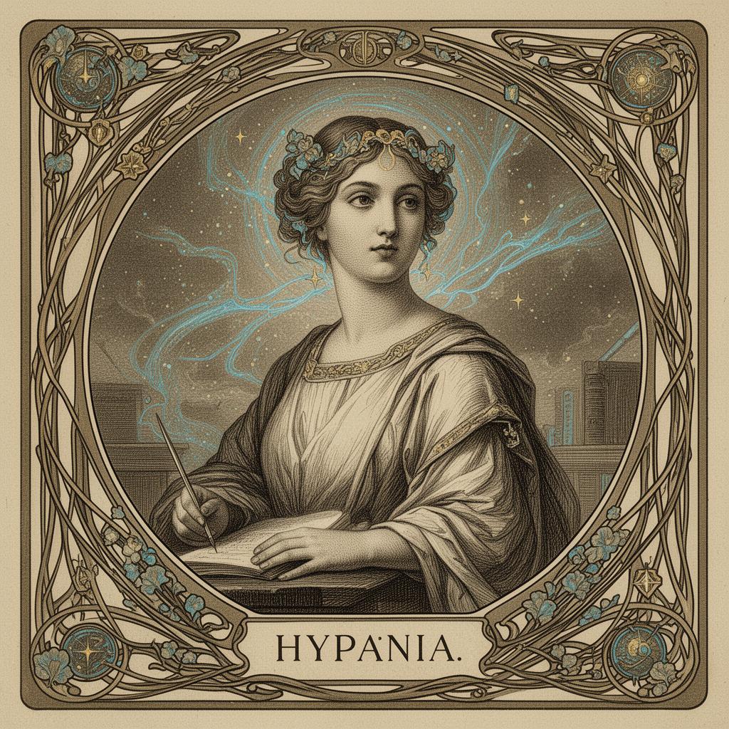 Retrato grabado de Hypatia
